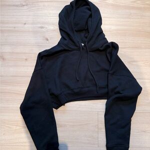 ALO Yoga Black Cropped Hoodie